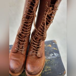 Frye Leather Tall Combat Boots
